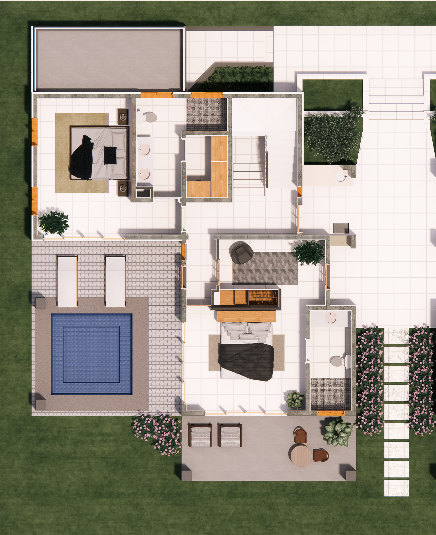 Cala Azul Dragonfly condo C2 A lower floorplan
