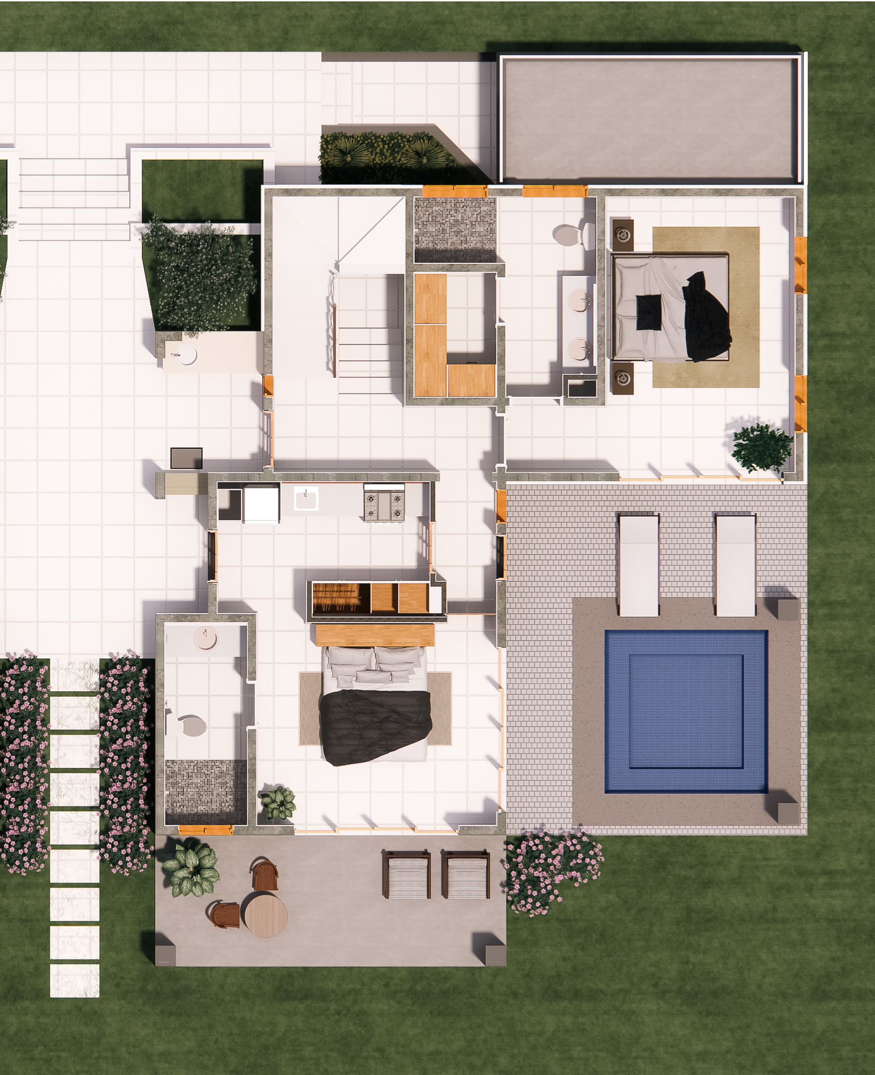 Cala Azul Dragonfly condo C2 B lower floorplan